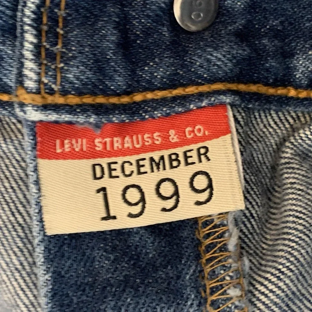 Vintage Levis 501 Jeans Mens 38x33 (34x29) Blue Straight Distressed Denim 90s